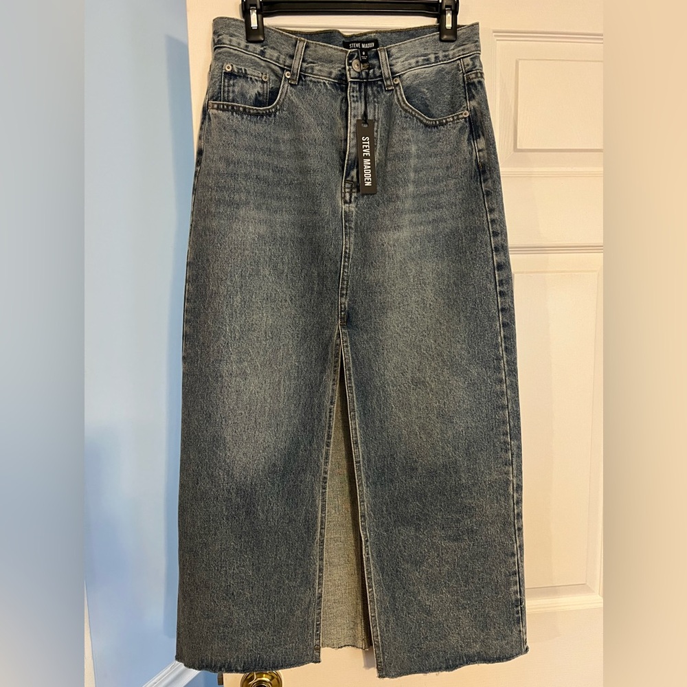 Steve Madden Avani Denim Skirt in Light Blue